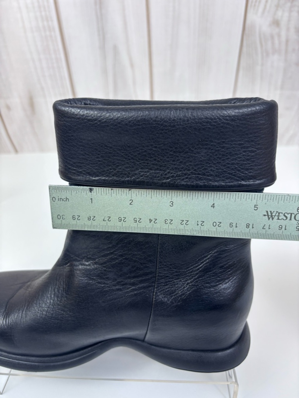 L'Amour Des Pied Boots Hidden Wedge Fold-Cuffed Boot Equestrian Black Size 5.5 - Picture 15 of 16